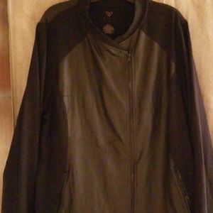 Livi  Black &  Faux Leather Active Jacket- 22/24